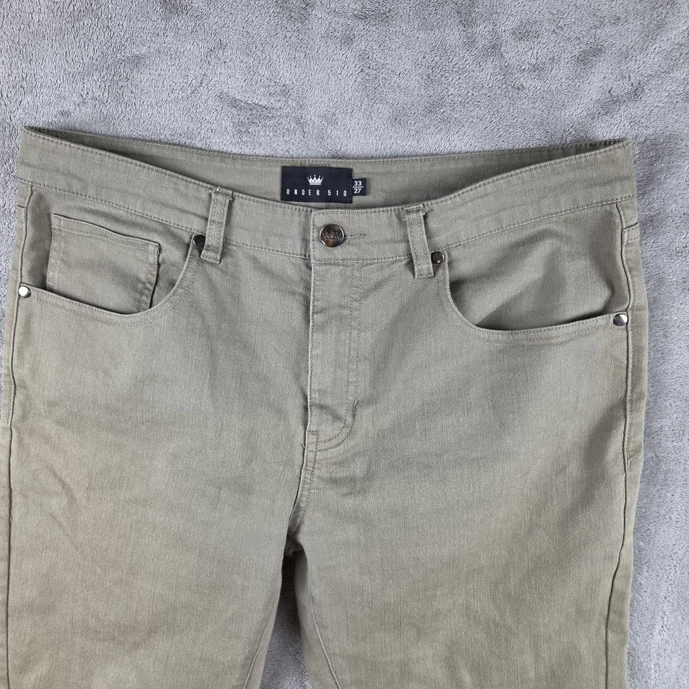 Under 510 Light Green Garment Dyed Stretch Tapered Leg Jeans Mens Size 33x27